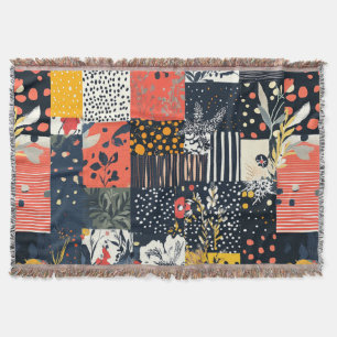 Manta Patrón de parchwork floral vintage (7)