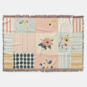 Manta Patrón de parchwork floral vintage - Pastel (12)