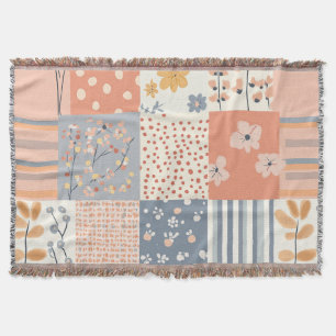 Manta Patrón de parchwork floral vintage - Pastel (9)