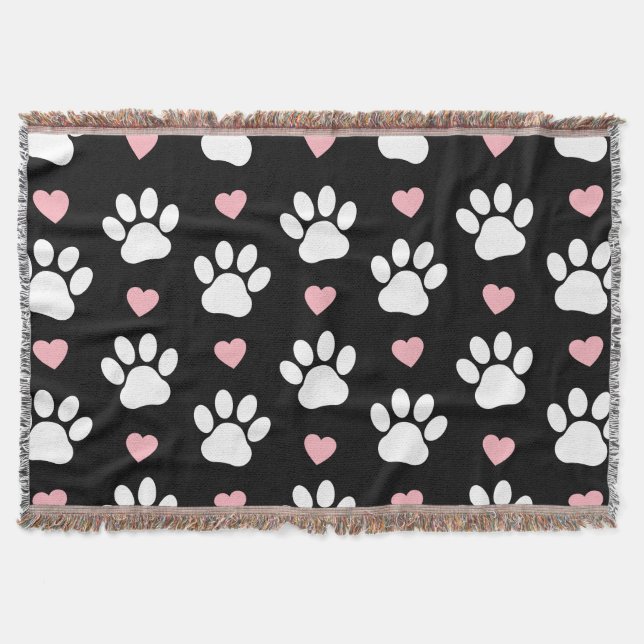 Manta Patrón De Patas, Patas De Perro, Patas Blancas, Co (Anverso)