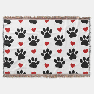 Manta Patrón De Patas, Patas De Perro, Patas Negras, Cor