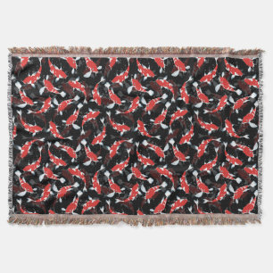 Manta Patrón de peces de Koi Rojo