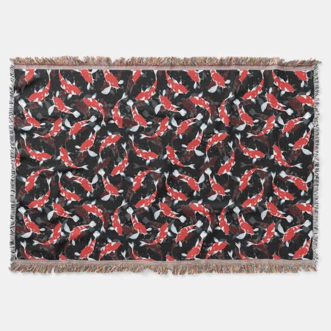 Manta Patrón de peces de Koi Rojo (Anverso)
