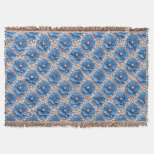 Manta Patrón de perla floral azul