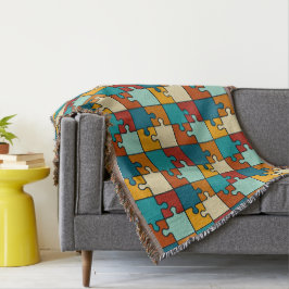 Manta Patrón de piezas de rompecabezas de rompecabezas v