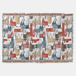 Manta Patrón de pueblo pequeño de invierno escandinavo