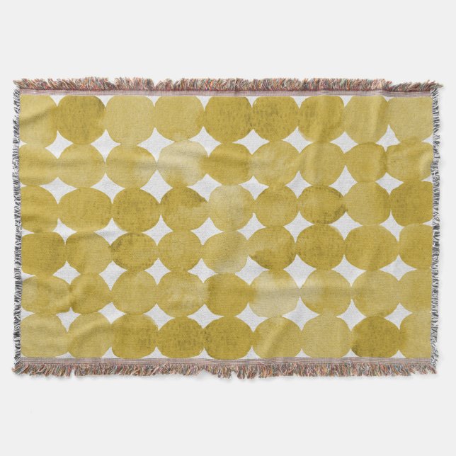 Manta Patrón de puntos amarillos de acuarela de moda (Anverso)