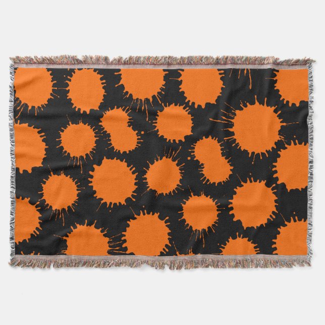 Manta Patrón de ranura - Naranja en negro (Anverso)