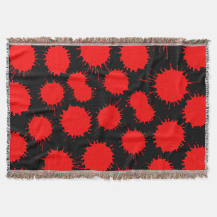 Manta Patrón de ranura - Rojo sobre negro