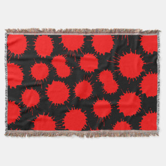 Manta Patrón de ranura - Rojo sobre negro