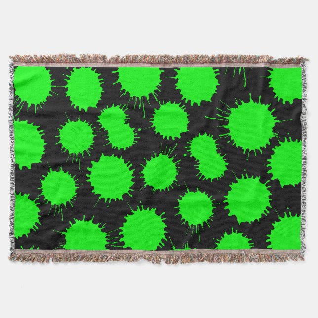 Manta Patrón de ranura - Verde sobre negro (Anverso)