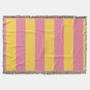 Manta Patrón de rayas verticales rosa y amarillo vibrant