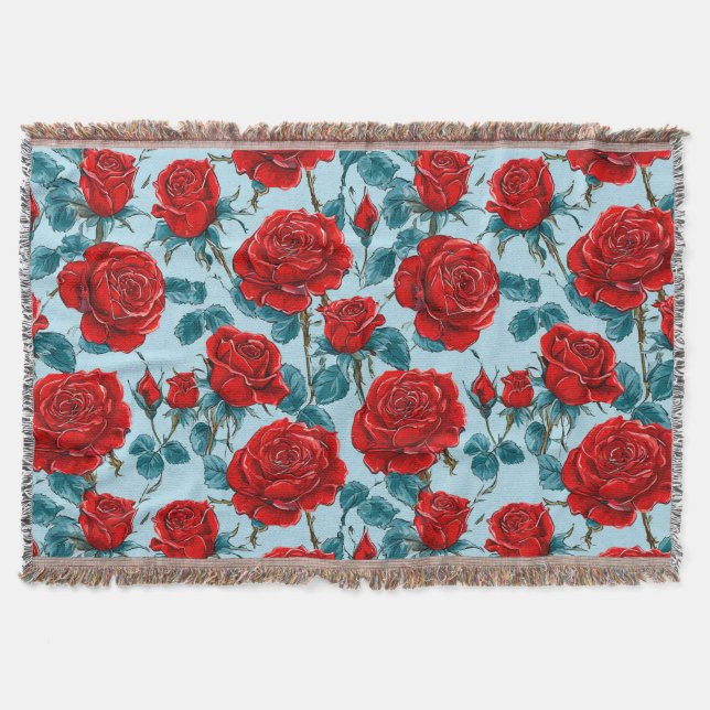 Manta Patrón de rosas rojas (Anverso)