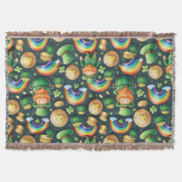 Manta Patrón de San Patricio - leprechauns y oro