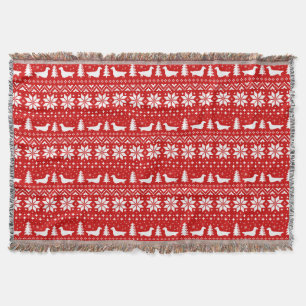 Manta Patrón de suéter de los Navidades Dachshunds de pe