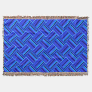 Manta Patrón de tejido diagonal de franjas azules