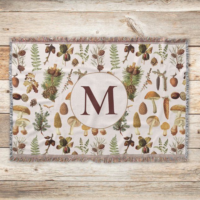 Manta Patrón de Tesoros de Pinos Vintage (Close up on wood)