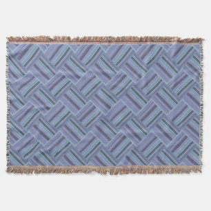 Manta Patrón de trama de rayas diagonales azul-gris
