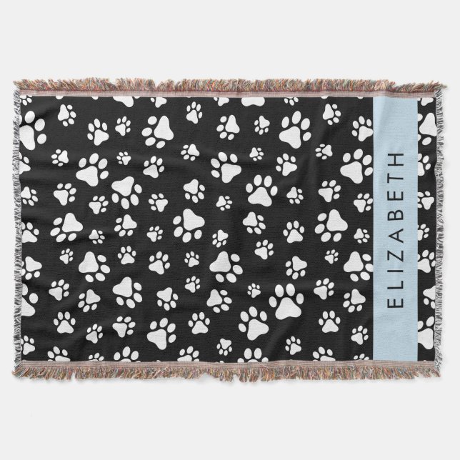 Manta Patrón de traza, garras de perro, negro y blanco,  (Anverso)