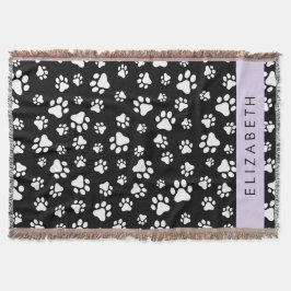 Manta Patrón de traza, garras de perro, negro y blanco,