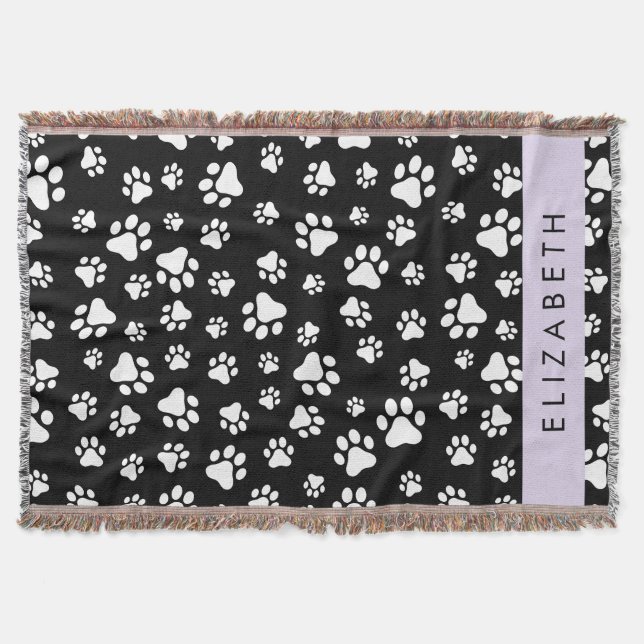 Manta Patrón de traza, garras de perro, negro y blanco,  (Anverso)