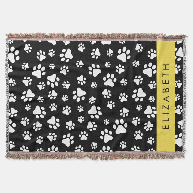 Manta Patrón de traza, garras de perro, negro y blanco,  (Anverso)