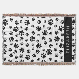 Manta Patrón de traza, garras de perro, negro y blanco,