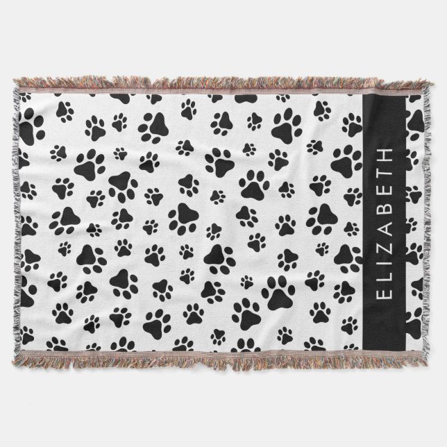 Manta Patrón de traza, garras de perro, negro y blanco,  (Anverso)