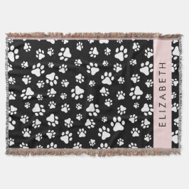 Manta Patrón de traza, garras de perro, negro y blanco,