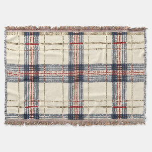 Manta Patrón de trenzado Beige y azul