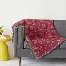 Patrón de Vintage Rojo de Corazones de Boho Elegan