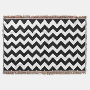 Manta Patrón de zigzag negro y blanco, patrón de chevron