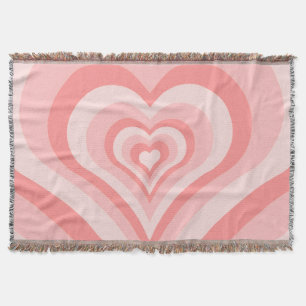 Manta Patrón degradado de corazón rosa: amor femenino li