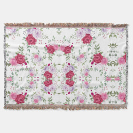 Manta Patrón elegante de flores rojas y rosas