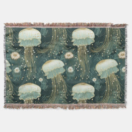 Manta Patrón elegante de medusas - Nombre personalizado