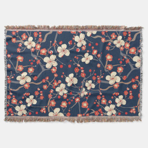 Manta Patrón elegante sin soldadura de flores de cerezo
