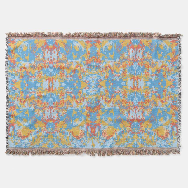 Manta Patrón excluyente azul de abstrack (Anverso)