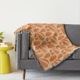 Manta Patrón Fern de Woodland, Naranja Pastel