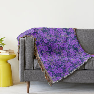 Manta Patrón floral 15.Purple.b DBlue BG