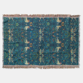 Manta Patrón floral Art Nouveau de las aves de William M