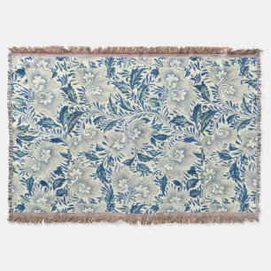 Manta Patrón floral azul Diseño antiguo asiático