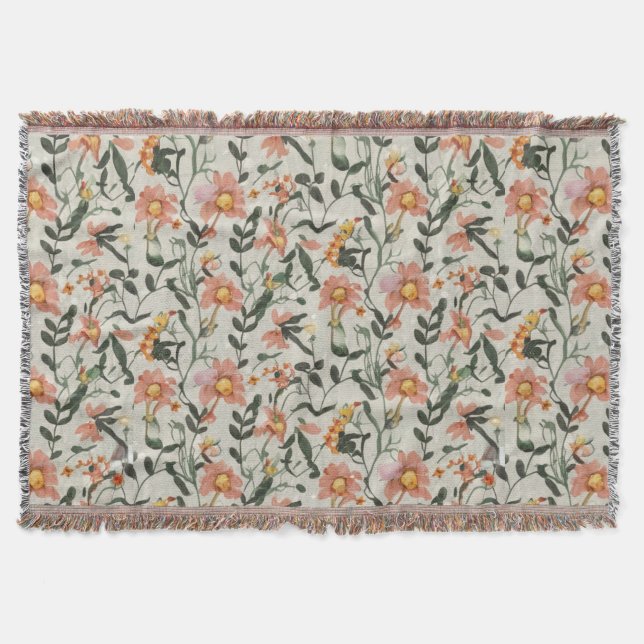 Manta Patrón floral botánico (Anverso)