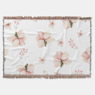 Manta Patrón floral continuo de acuarela suave