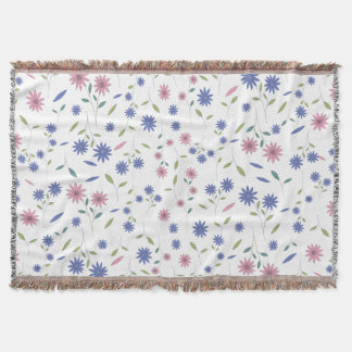 Manta Patrón floral continuo de rosa y azul