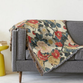 Manta Patrón floral de arte Ukiyo-E japonés