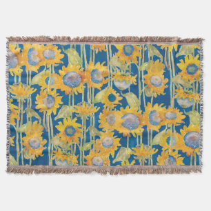 Manta Patrón floral de girasol azul