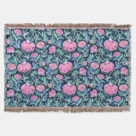 Manta Patrón floral de Jewel Toned Boho Chalk Chintz