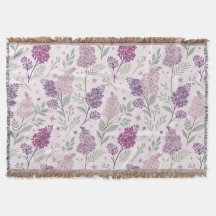 Patrón floral de lila rosa suave y púrpura
