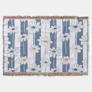Manta Patrón floral de margarita minimalista (3)