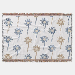 Manta Patrón floral de margarita minimalista (5)